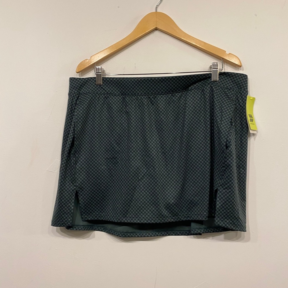 All in Motion Womens XXL High-Rise Skort Green Houndstooth Active Skirt NWT